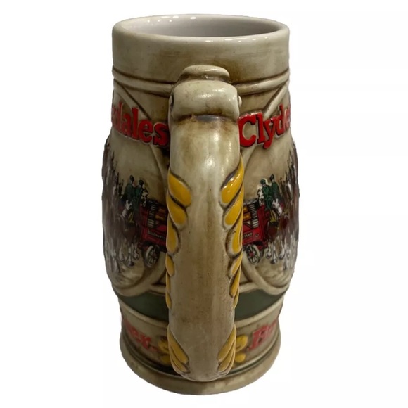 1980s Holiday Budweiser Clydesdale Beer Stein Vintage Anheuser-Busch Mug - Picture 5 of 7